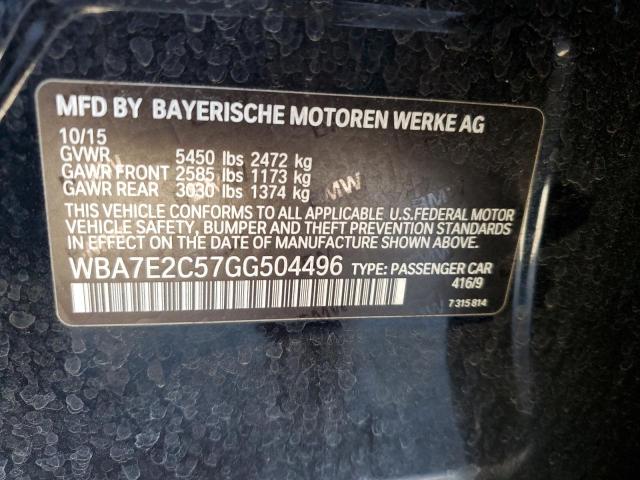 2016 BMW 740 I WBA7E2C57GG504496