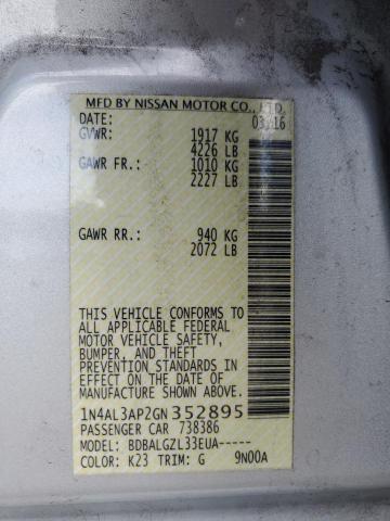 2016 NISSAN ALTIMA 2.5 #3290180200