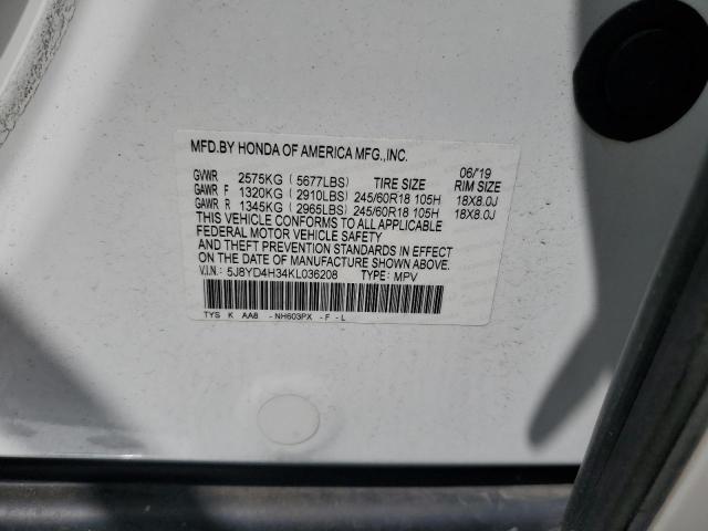 2019 ACURA MDX 5J8YD4H34KL036208