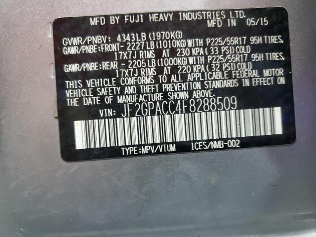 2015 SUBARU XV CROSSTR JF2GPACC4F8288509