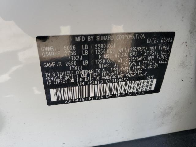 2024 SUBARU OUTBACK WI 4S4BTGUD7R3158087