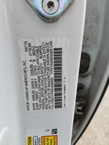 2019 HONDA ACCORD EX 1HGCV1F43KA085820