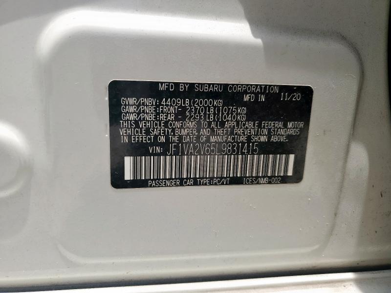 2020 SUBARU WRX STI LI JF1VA2V65L9831415