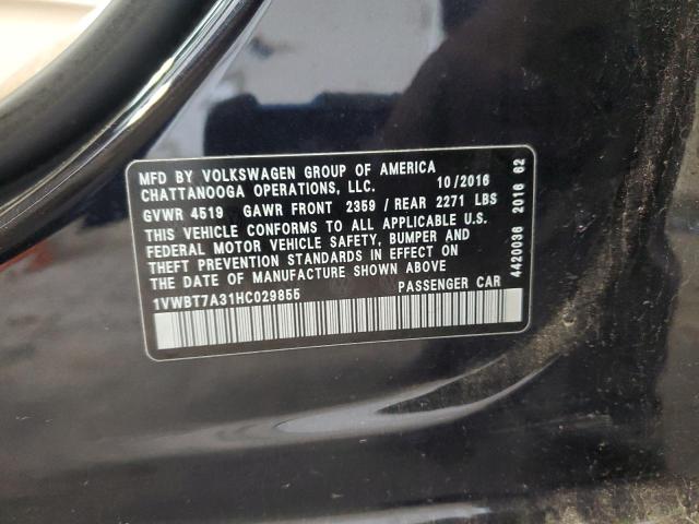 2017 VOLKSWAGEN PASSAT SE 1VWBT7A31HC029855