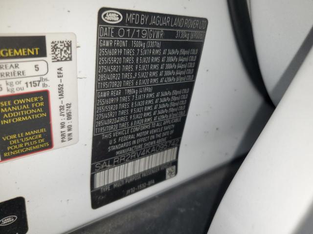 2019 LAND ROVER DISCOVERY SALRR2RV4KA095742