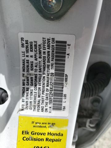 2020 HONDA CIVIC LX - 19XFC2F6XLE211159