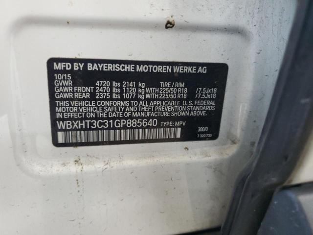 2016 BMW X1 XDRIVE2 WBXHT3C31GP885640