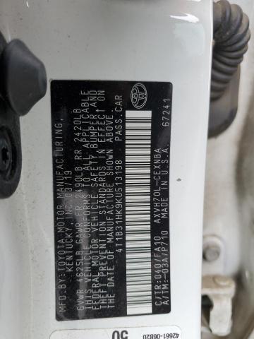 2019 TOYOTA CAMRY LE 4T1B31HK9KU513198
