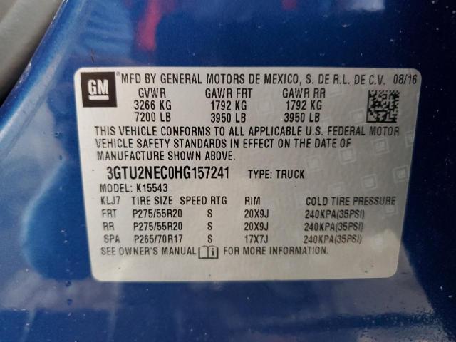 2017 GMC SIERRA K15 3GTU2NEC0HG157241