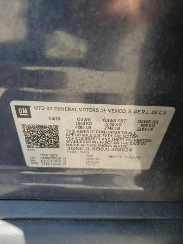 2018 CHEVROLET TRAX 1LT 3GNCJLSB0JL368524