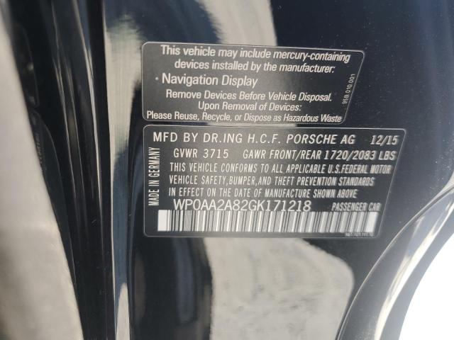 2016 PORSCHE CAYMAN WP0AA2A82GK171218