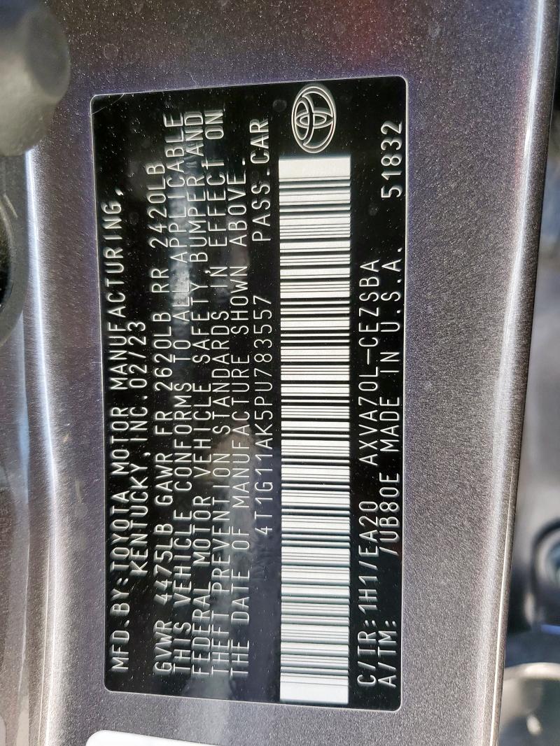 2023 TOYOTA CAMRY SE N - 4T1G11AK5PU783557