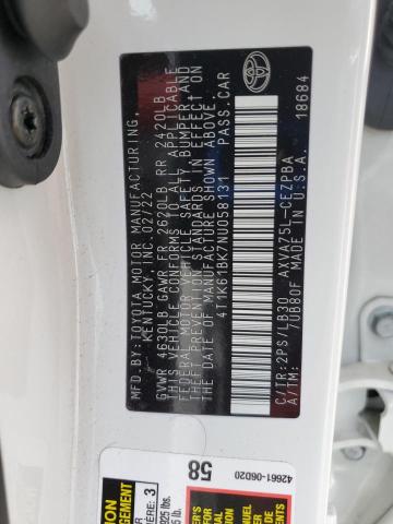 2022 TOYOTA CAMRY XSE 4T1K61BK7NU058131