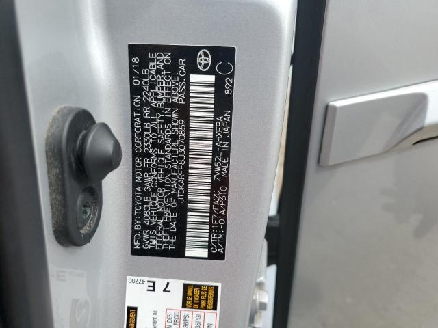 2018 TOYOTA PRIUS PRIM JTDKARFP8J3070859