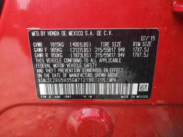 2016 HONDA HR-V LX 3CZRU5H35GM712190