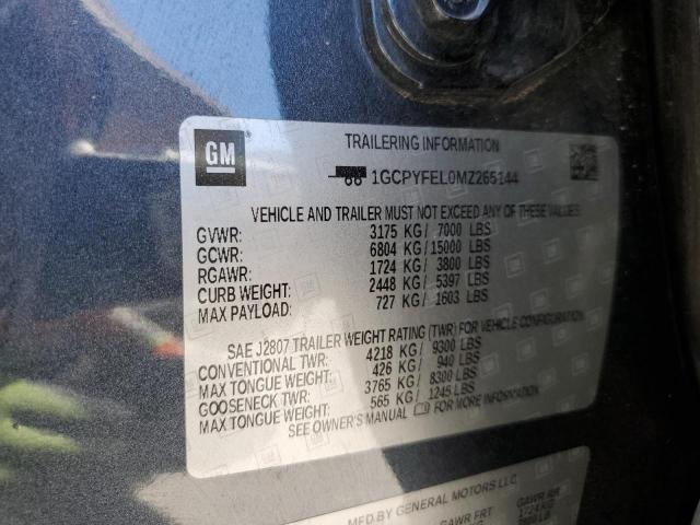 2021 CHEVROLET SILVERADO K1500 LT TRAIL BOSS - 1GCPYFEL0MZ265144
