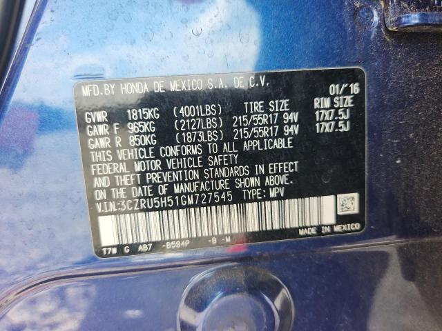 2016 HONDA HR-V EX 3CZRU5H51GM727545