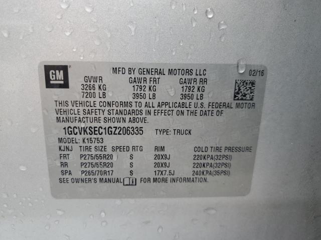 2016 CHEVROLET SILVERADO #3245386410