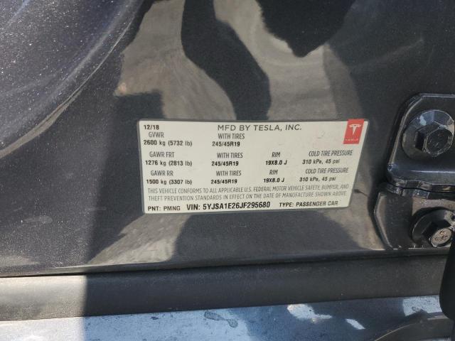 2018 TESLA MODEL S 5YJSA1E26JF295680
