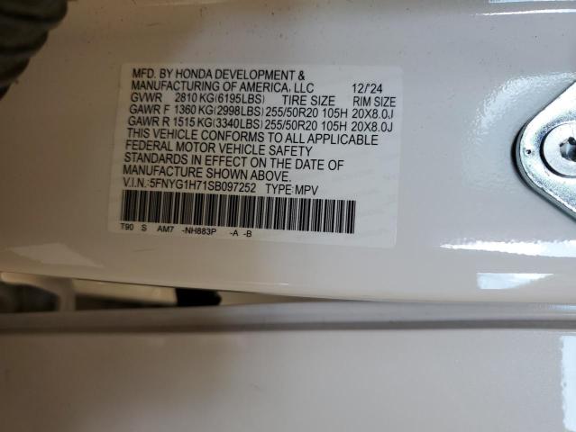 2025 HONDA PILOT TOUR 5FNYG1H71SB097252