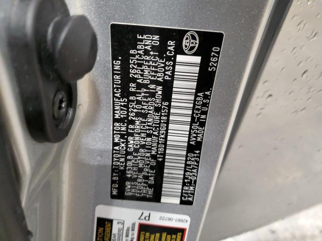 2016 TOYOTA CAMRY HYBR - 4T1BD1FK9GU181576