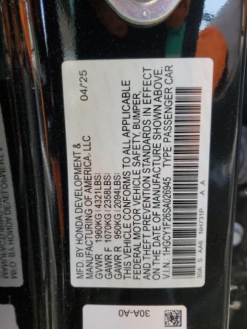 2025 HONDA ACCORD LX 1HGCY1F26SA026945