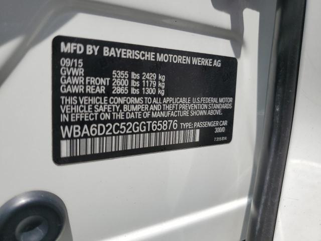 2016 BMW 640 XI GRA WBA6D2C52GGT65876