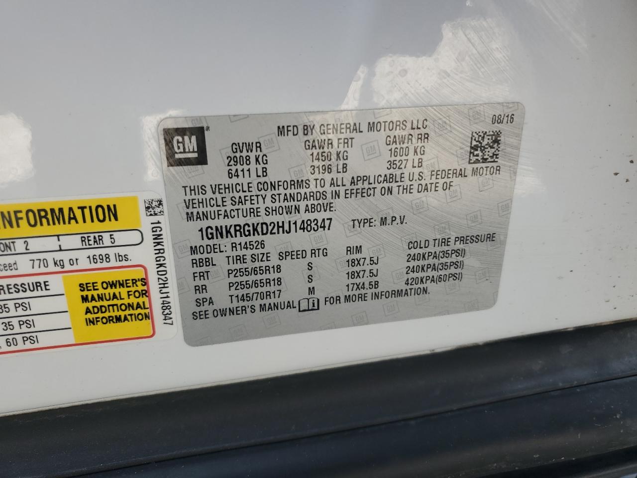 CHEVROLET TRAVERSE LT