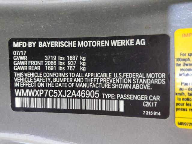 2018 MINI COOPER S WMWXP7C5XJ2A46905