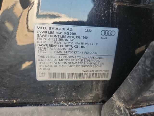 2022 AUDI Q5 E PREMI WA1E2AFY0N2077086
