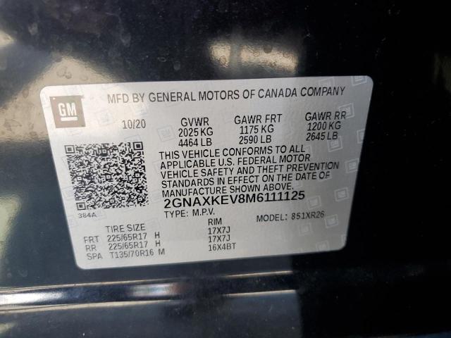 2021 CHEVROLET EQUINOX LT 2GNAXKEV8M6111125