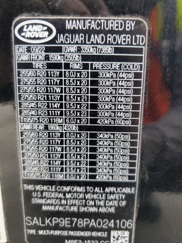 2023 LAND ROVER RANGE ROVE SALKP9E78PA024106