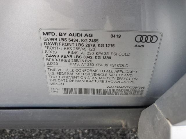 2019 AUDI Q5 PRESTIG WA1CNAFY7K2094395