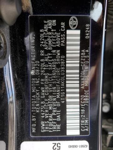 2020 TOYOTA CAMRY SE - 4T1G11AK0LU383870