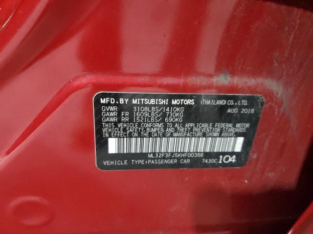 2019 MITSUBISHI MIRAGE G4 ML32F3FJ5KHF00366