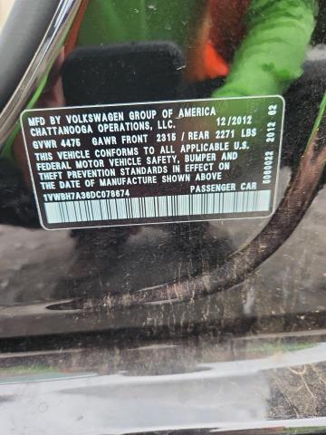 2013 VOLKSWAGEN PASSAT SE - 1VWBH7A36DC078674