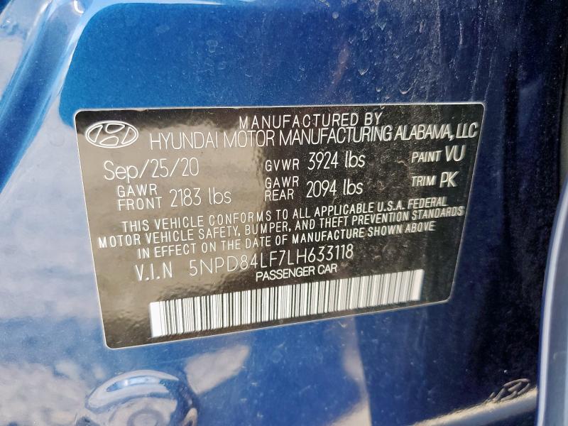 2020 HYUNDAI ELANTRA SE - 5NPD84LF7LH633118