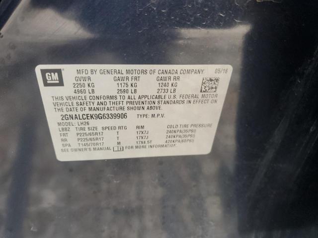 2016 CHEVROLET EQUINOX LT - 2GNALCEK9G6339906