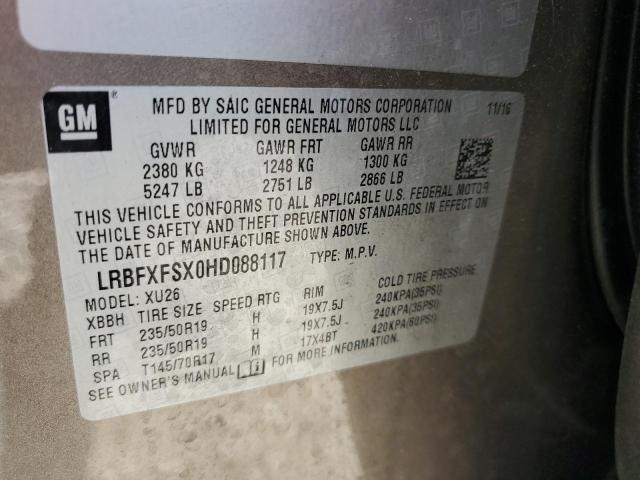 2017 BUICK ENVISION LRBFXFSX0HD088117
