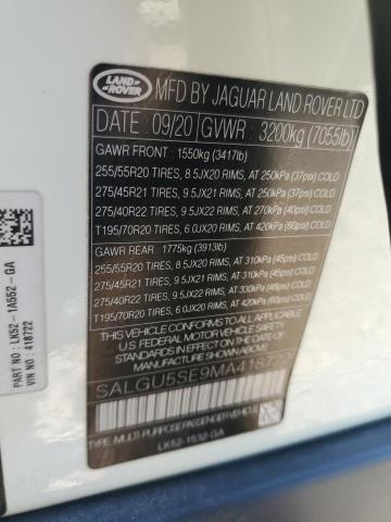2021 LAND ROVER RANGE ROVER AUTOBIOGRAPHY FIFTY EDITION SALGU5SE9MA418722