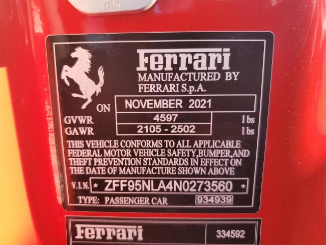 2022 FERRARI SF 90 STRA ZFF95NLA4N0273560