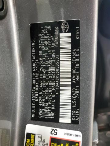 2025 TOYOTA CAMRY XSE 4T1DAACK8SU565833