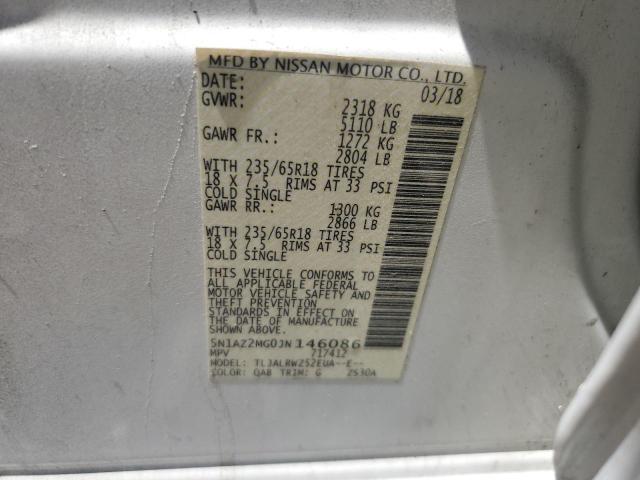 2018 NISSAN MURANO S 5N1AZ2MG0JN146086