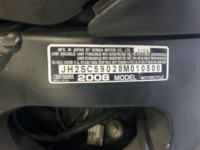 2008 HONDA CBR1000 RR JH2SC59028M010508