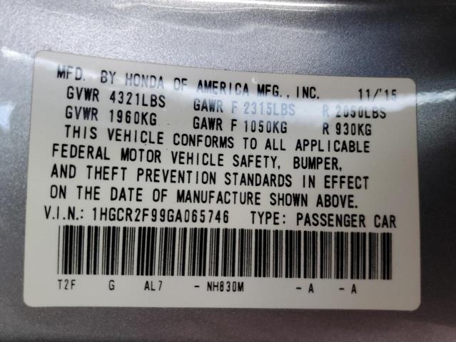 2016 HONDA ACCORD EXL 1HGCR2F99GA065746