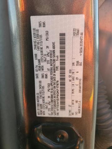 2016 FORD F150 SUPERCREW 1FTEW1EP9GKF17876