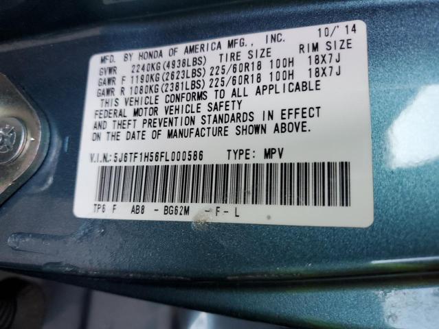 2015 HONDA CROSSTOUR 5J6TF1H56FL000586