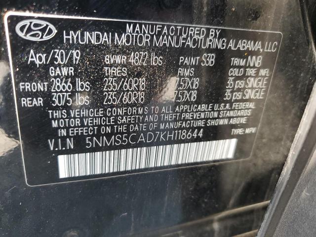 2019 HYUNDAI SANTA FE L 5NMS5CAD7KH118644