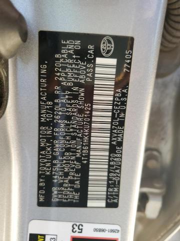 2019 TOYOTA CAMRY XSE 4T1B61HK4KU701425