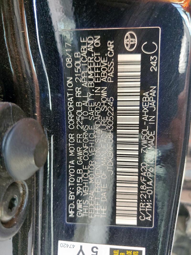 2017 TOYOTA PRIUS - JTDKBRFU8H3052245